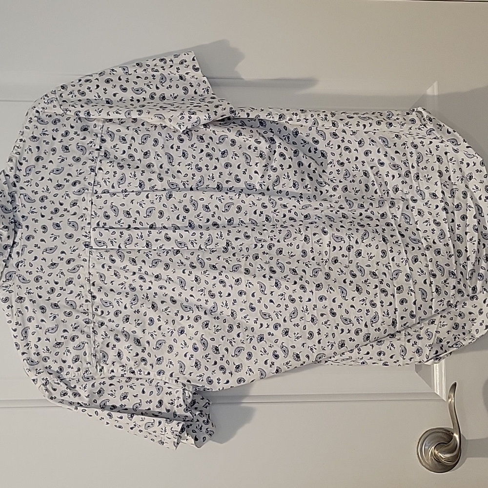 Superdry Men's White Blue Floral Paisley Short-Sleeve Button-Down Shirt Size S - Picture 4 of 4